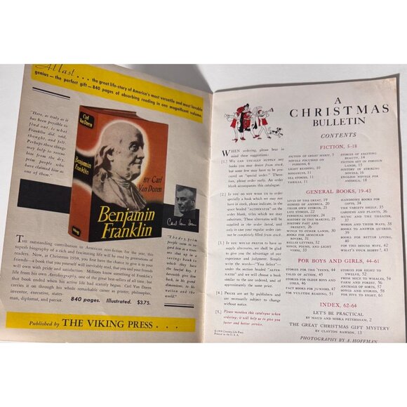 Vintage 1938 "A Christmas Bulletin Of The Best Books" catalogPowers Rare Mpls MN - Picture 2 of 16